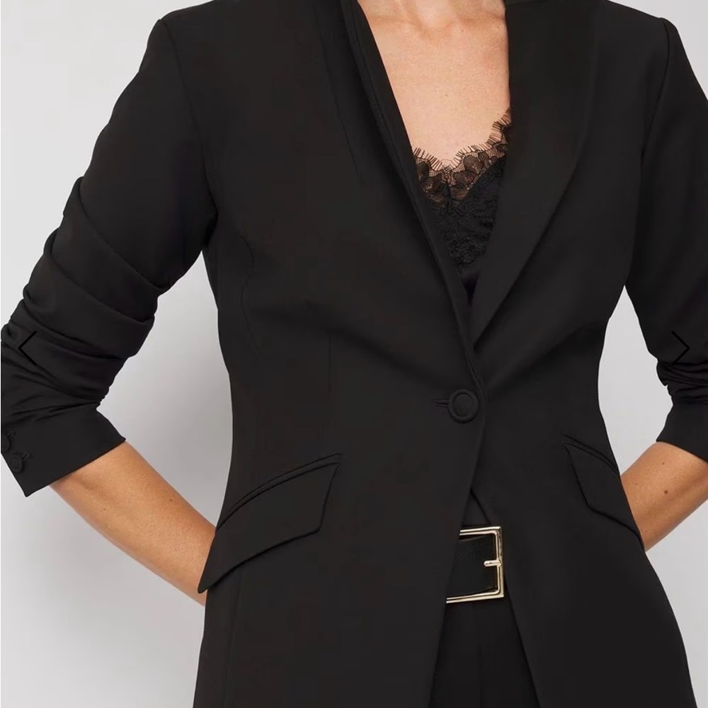 NEW WHITE HOUSE BLACK MARKET $220 WHBM BLACK EDITOR BLAZER